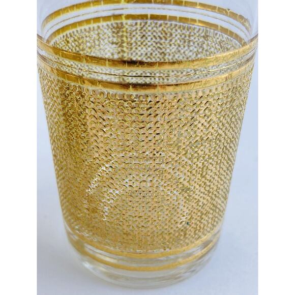 Set of 7 MCM Vintage Culver High ball Cocktail Glasses Tumblers Gold Band Bottom - Picture 7 of 10